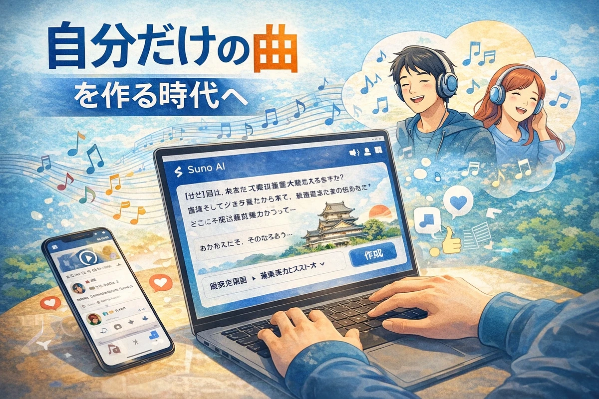 Suno AIで曲を作る時代のイメージ