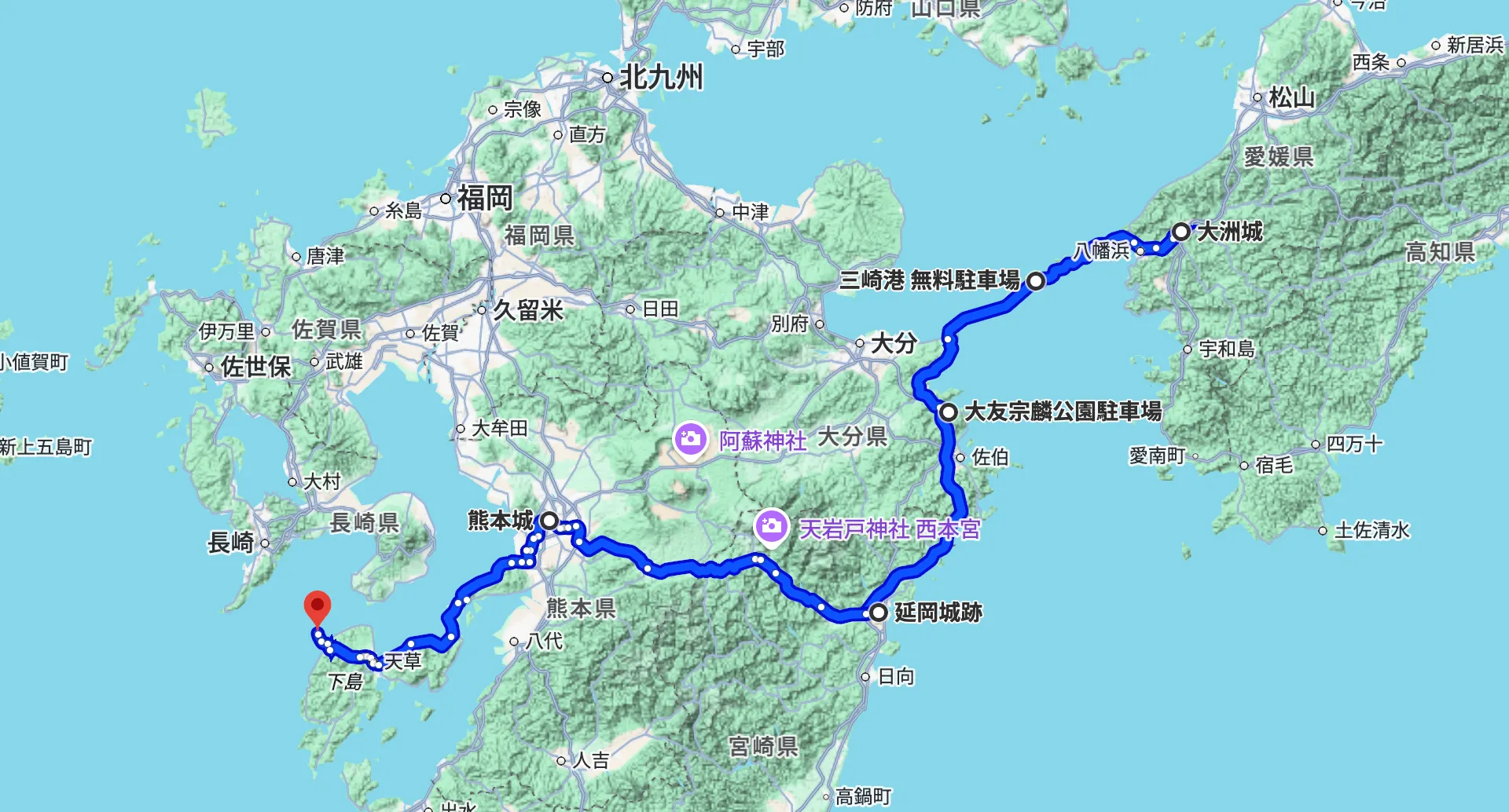 佐田岬〜三崎港・延岡城・熊本城・富岡城を結ぶ夏の九州攻めDAY2イメージ