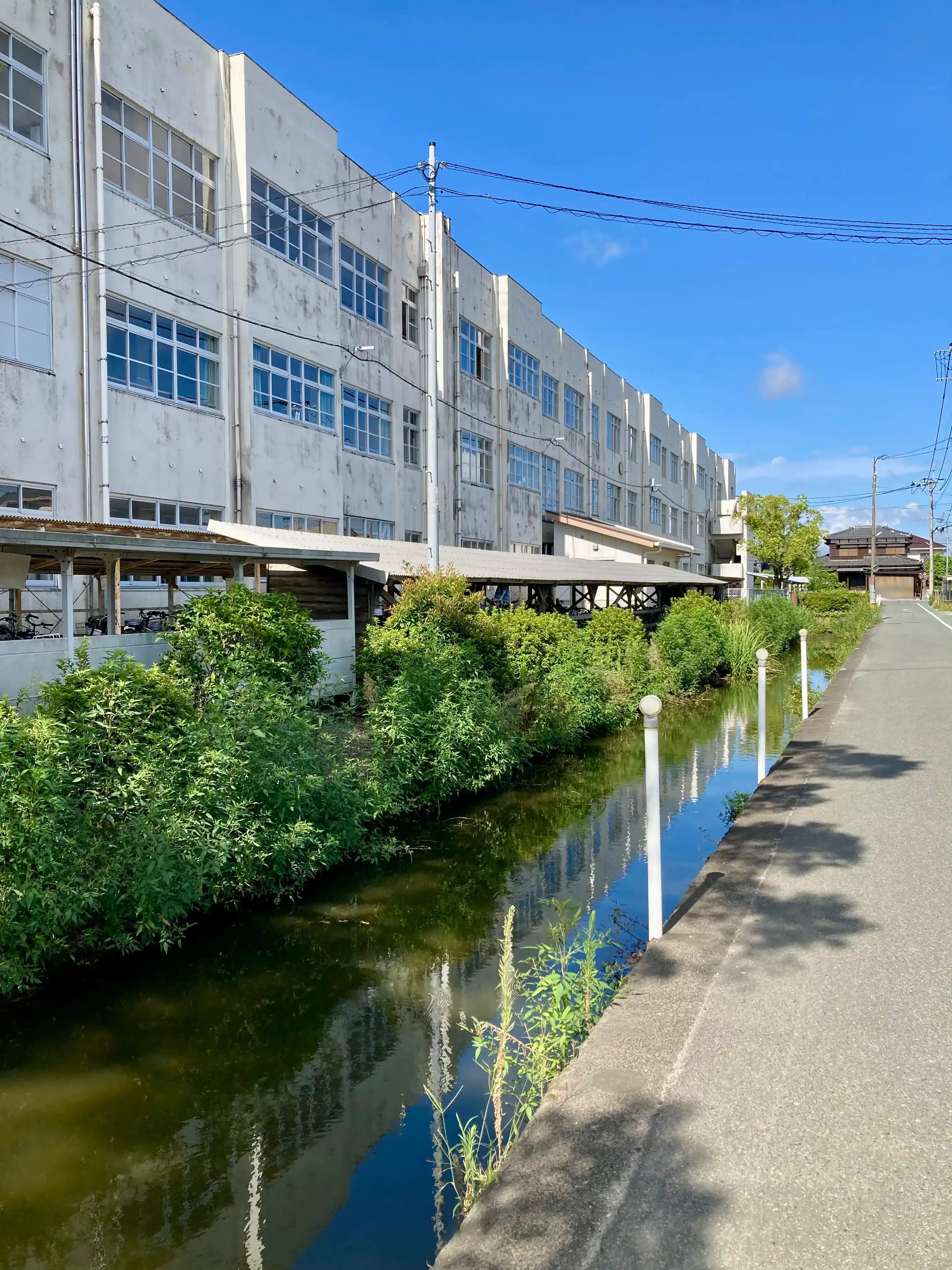 柳川城跡付近の掘割と水郷の風景